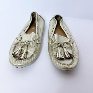 Coach Size‎ 6 Nadia Gold Metallic Tassel Driving Moccasin